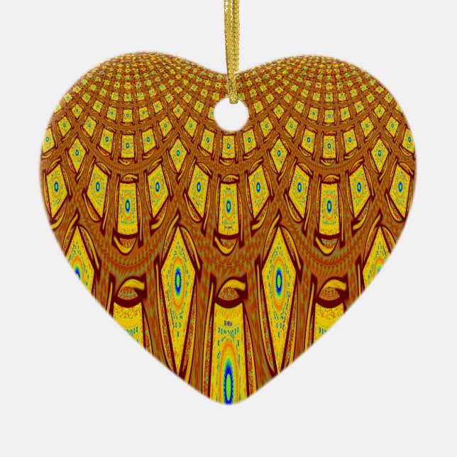 African Tribal Motif Julgransprydnad Keramik (Framsidan)