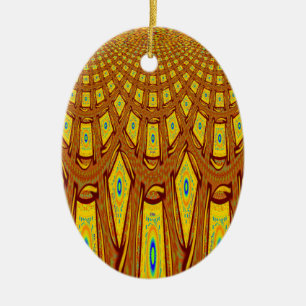 African Tribal Motif Julgransprydnad Keramik