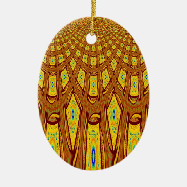 African Tribal Motif Julgransprydnad Keramik (Framsidan)