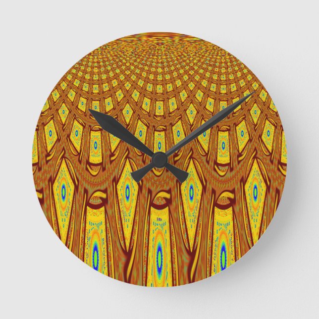 African Tribal Motif Rund Klocka (Framsida)