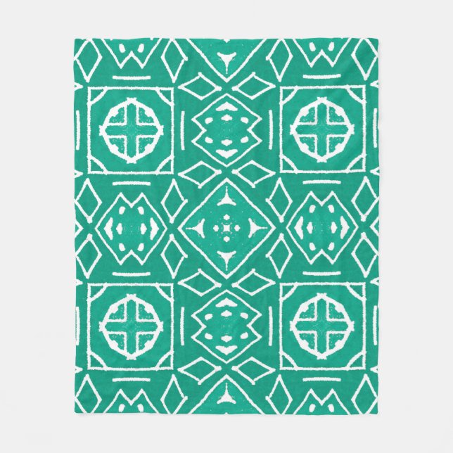 African Tribal Print Ikat Mönster Fleecefilt (Framsidan)