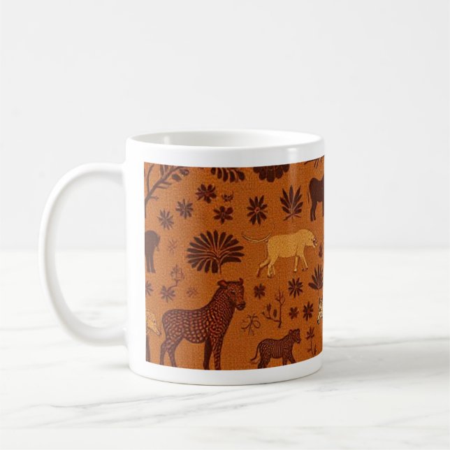 African Tribal Wildlife Mönster Mugg (Vänster)