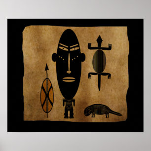 African tribe warriscen poster
