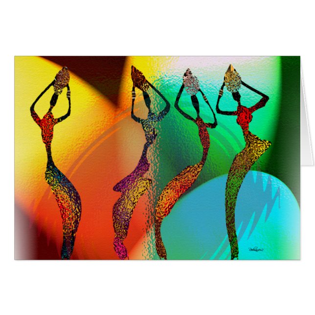 African Vas Confetti Firande Hälsningskort (Framsidan Horizontal)