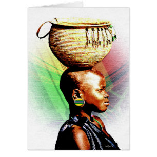 African Vatten Girl Hälsningskort