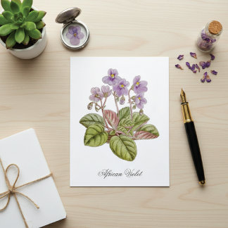 African Violet Curtis Botanical Vykort