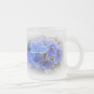 African Violet Frostad Glasmugg