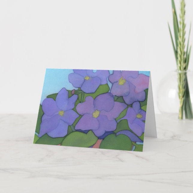 African Violet Hälsning Card Kort (Framsida)
