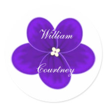 African Violet Round Sticker