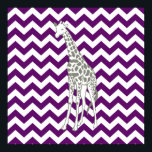 African Violet Safari Chevron med pop Art Giraffe Poster<br><div class="desc">Modet Chevron mönster i Emporio Moffas safari Moods färg palett,  med popkonsgiraffe på ena sidan.</div>