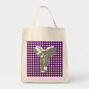 African Violet Safari Dot med Pop Art Elephant Tygkasse