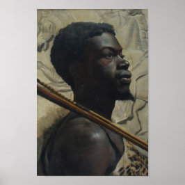 African Warrior av Walter Scott Boyd Poster