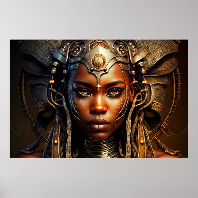 African Warrior Princess Afrofuturism Render Poster (Framsidan)