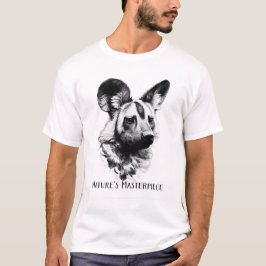 African Wild Dog B&W Nature's Masterpiece Art. T Shirt