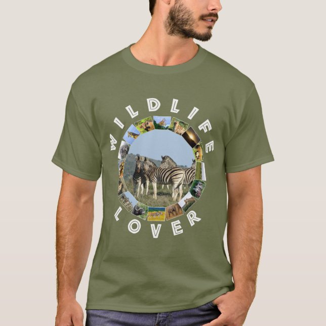 African Wildlife Älskare Blå himmel Zebra T Shirt (Framsida)