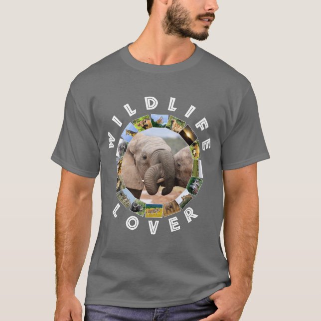 African Wildlife Älskare Elephant Trunks T Shirt (Framsida)