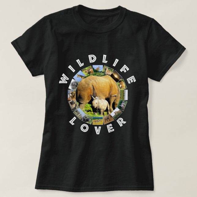 African Wildlife Älskare Rhino Calf T Shirt (Design framsida)