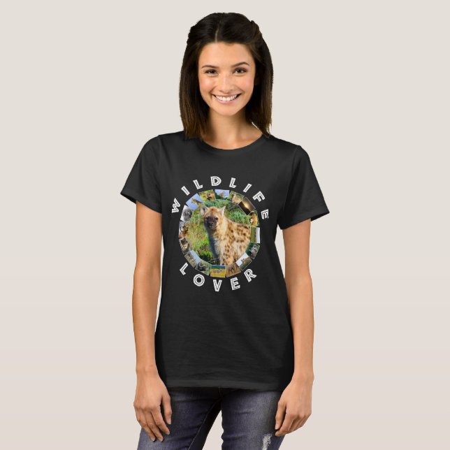 African Wildlife Älskare Spoted Hyena T Shirt (Hel framsida)