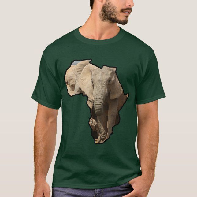 African Wildlife Continent Elephant Mamma och Calf T Shirt (Framsida)