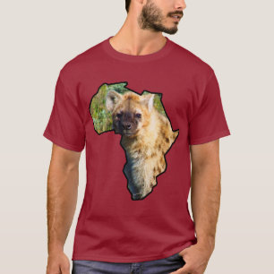 African Wildlife Continent Spoted Hyena T Shirt