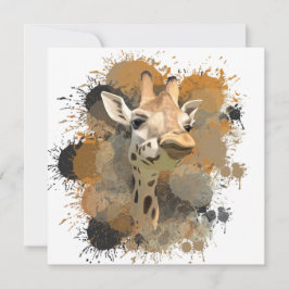 African Wildlife Giraffe Abstrakt Paint Splatter