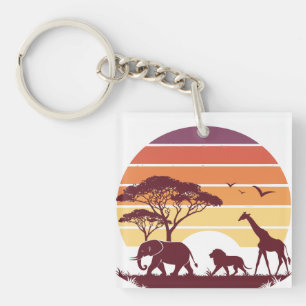 African Wildlife Silhouette Safari Design