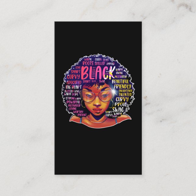 African Woman Afro Pride Girl Visitkort (Framsida)