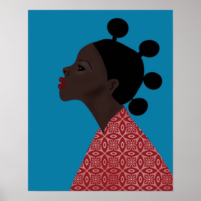 African Woman Bantu Hairstyle Poster (Framsidan)