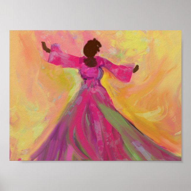 African Woman Dancing Poster (Framsidan)