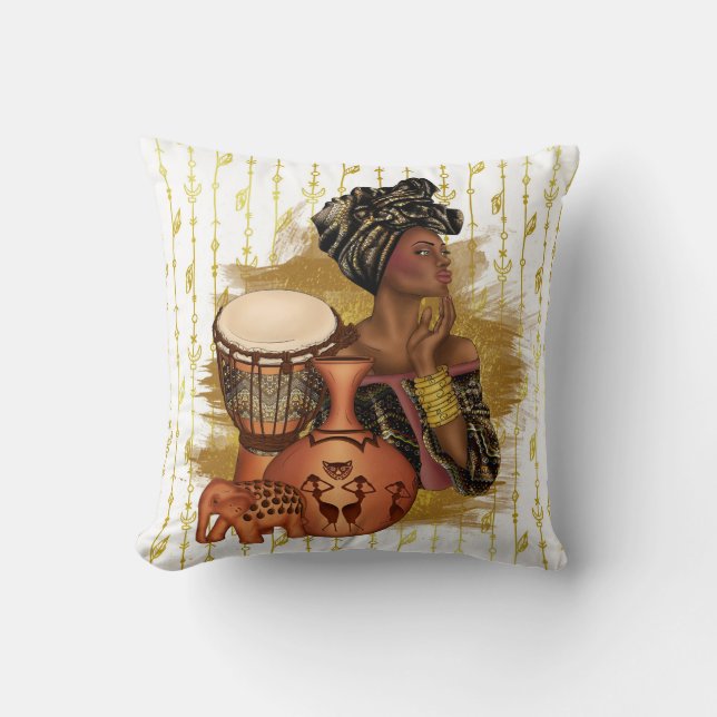 African Woman Dekorativ kudde (Framsida)
