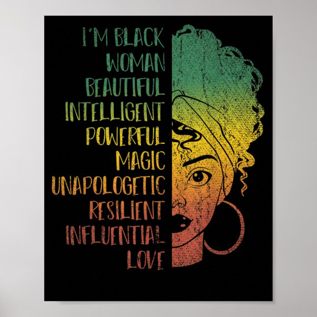 African Woman Girls Gift Melanin Pride Black Histo Poster (Framsidan)