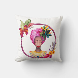 African Woman Maroon Dekorativ kudde