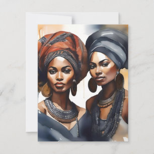 African Woman Porträtt D Julkort