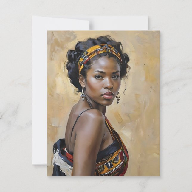 African Woman Porträtt H Julkort (Framsida)
