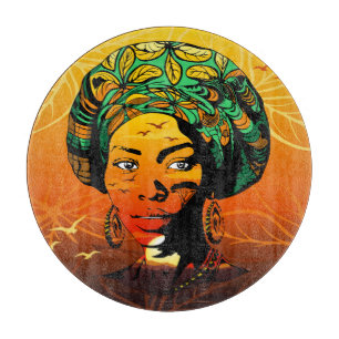 African Woman Porträtt med Sunset