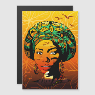 African Woman Porträtt med Sunset