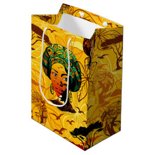 African Woman Porträtt med Sunset