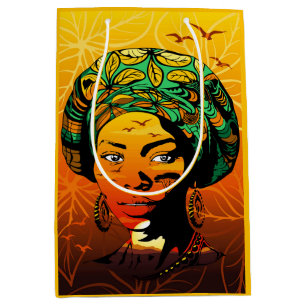 African Woman Porträtt med Sunset