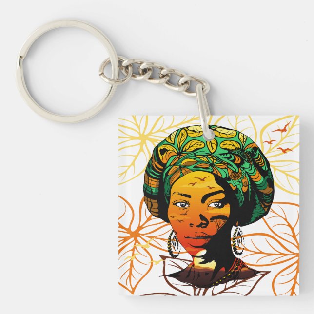 African Woman Porträtt med Sunset (Framsidan)