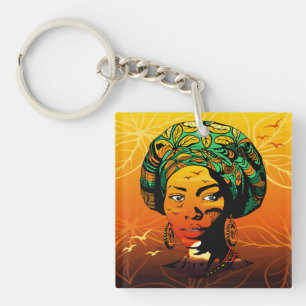 African Woman Porträtt med Sunset