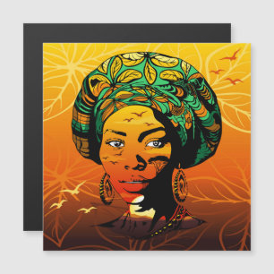 African Woman Porträtt med Sunset