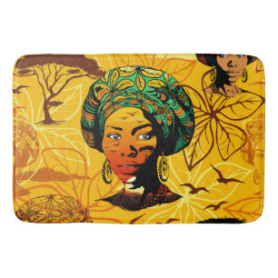 African Woman Porträtt med Sunset Badrumsmatta