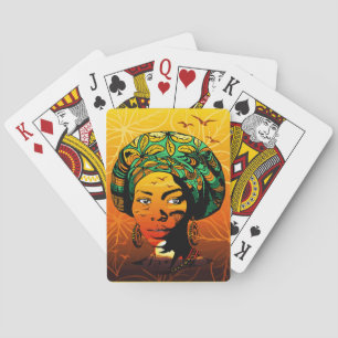 African Woman Porträtt med Sunset Casinokort