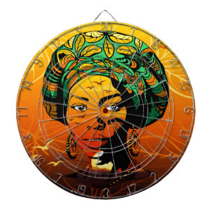 African Woman Porträtt med Sunset Darttavla