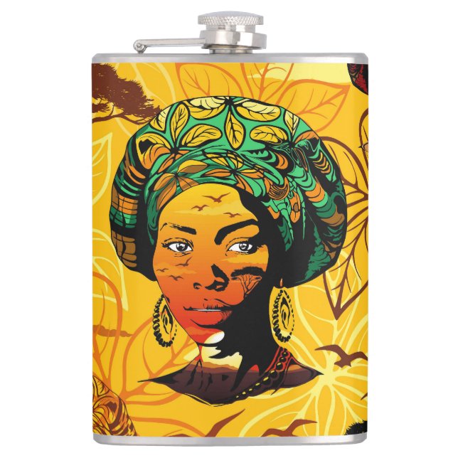 African Woman Porträtt med Sunset Fickplunta (Framsidan)