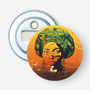 African Woman Porträtt med Sunset Flasköppnare