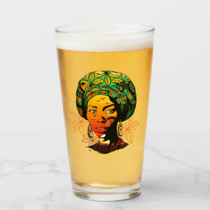 African Woman Porträtt med Sunset Glaskopp
