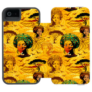 African Woman Porträtt med Sunset