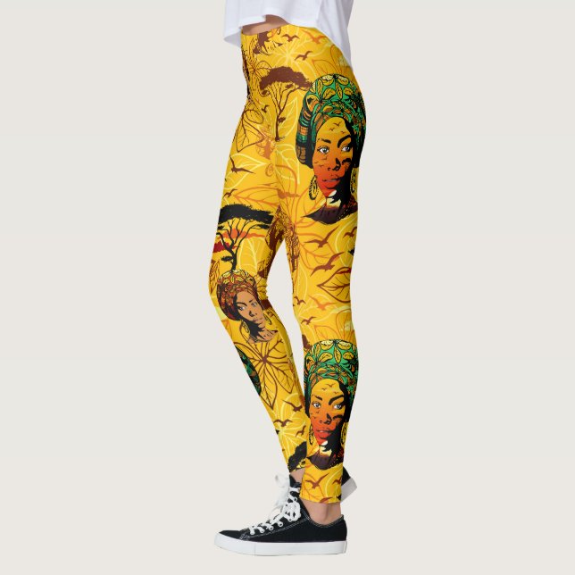 African Woman Porträtt med Sunset Leggings (Vänster)