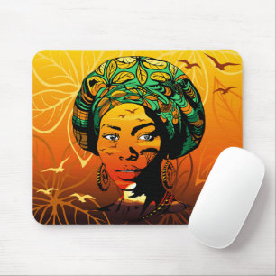 African Woman Porträtt med Sunset Musmatta